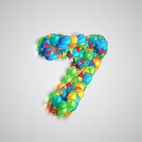 Nummer gemaakt door kleurrijke ballonnen, vector