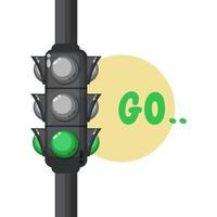 illustratie van een verkeerslicht met een groen licht vector