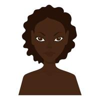 het gezicht van een jong meisje met een donkere huidskleur..eps vector