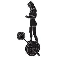 fitness en gezondheidszorg karakter silhouet illustratie. vector