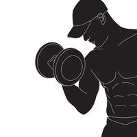 fitness en gezondheidszorg karakter silhouet illustratie. vector