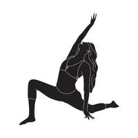 fitness en gezondheidszorg karakter silhouet illustratie. vector