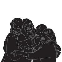 vriendschap karakter silhouet illustratie op geïsoleerde achtergrond. vector