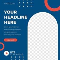 live streaming feed ontwerp social media postsjabloon vector