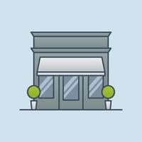 storefront gebouw vector pictogram illustratie