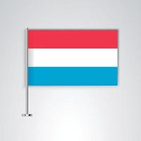 luxemburgse vlag met metalen stok vector