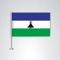 vlag van lesotho met metalen stok vector