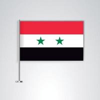 syrische vlag met metalen stok vector