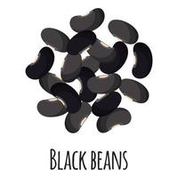 zwarte bonen voor het ontwerp, het etiket en de verpakking van de sjabloonboerenmarkt. vector