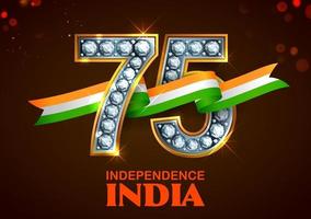driekleur voor 75e onafhankelijkheidsdag van india op 15 augustus vector