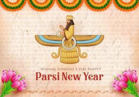 happy jamshedi navroz festival achtergrond van parsi vector