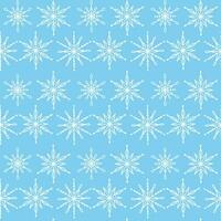 winter naadloos patroon. wit tekening sneeuwvlokken Aan blauw achtergrond. patroon voor textiel, kleding stof, kaart, omhulsel papier, uitnodiging, behang, enz. vector illustratie