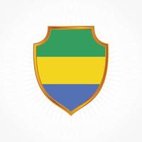 Gabon vlag vector met schild frame