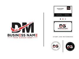 minimalistische dm borstel logo, modern dm luxe logo brief vector