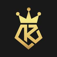 luxe brief k met kroon logo vector