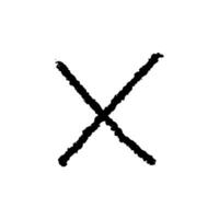 zwart minimalistisch kruis geïsoleerd Aan wit achtergrond. tekening hand- getrokken vector element, grafisch, controlelijst.