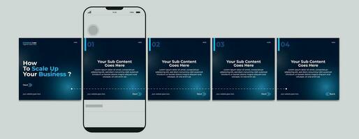 reeks van carrousel post sjabloon, bewerkbare carrousel na, sociaal media carrousel post voor bedrijf vector