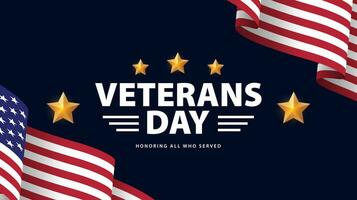 veteranen dag achtergrond. Amerikaans nationaal viering banier ontwerp. eerbiedigen allemaal wie geserveerd poster met Verenigde staten vlag. vector illustratie