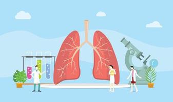 longen gezond behandelingsconcept management met teamarts bespreken vector