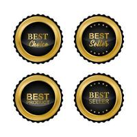 luxe goud badges en etiketten premie kwaliteit Product. vector