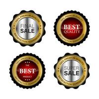 gouden badges en etiketten met gouden lint vector verzameling .vector illustratie