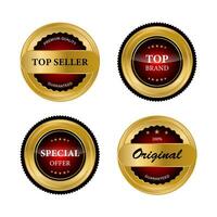 reeks van gouden zegel kwaliteit Product badges vector