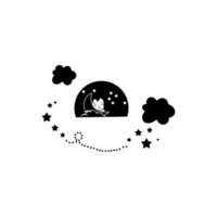 schattig baby slapen in de wolk. icoon vector ontwerp sjabloon in wit achtergrond.