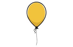 geel kleur partij ballon vlak illustratie, verjaardag ballon vector icoon.