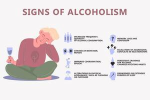 infographics van tekens van alcohol consumptie vector