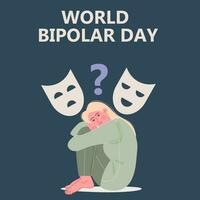 wereld bipolair dag. mentaal Gezondheid vector