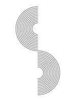 twee voor de helft cirkels esthetisch lijn hand- getrokken hedendaags afdrukbare patroon met abstract minimaal elegant borstel beroerte trendy. boho achtergrond in minimalistische midden eeuw stijl vector