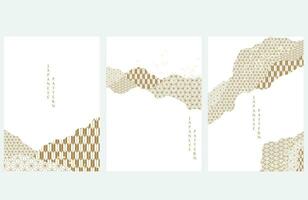 Japans achtergrond met meetkundig patroon vector. abstract kunst decoratie met lijn element banier in wijnoogst stijl. vector