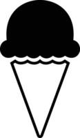 ijs room ijshoorntje icoon modern zoet vanille woestijn teken. modieus zwart vlak lijn vector chocola proppen symbool voor web plaats ontwerp, knop naar mobiel app. logo.