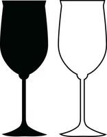 wijn bril pictogrammen reeks gemakkelijk symbool van bar, restaurant. divers wijn glas vlak of lijn vector zwart silhouet verzameling voor mobiel concept en web ontwerp.