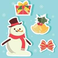 schattig Kerstmis stickers reeks vector illustratie