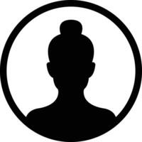 bedrijf avatar profiel zwart icoon. vrouw van gebruiker vlak vector symbool in modieus gevulde stijl geïsoleerd Aan . vrouw profiel mensen verschillend gezicht voor sociaal netwerk of web.