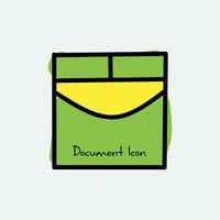document icoon ontwerp sjabloon. in een hand- getrokken stijl en in kleur vector