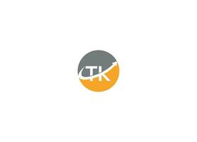 tk brief modern logo ontwerp vector icoon sjabloon