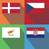 Kroatië, Cyprus, Tsjechisch, Denemarken vlaggen vector
