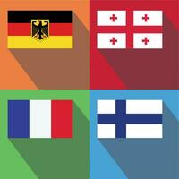 Finland, Frankrijk, Georgië, Duitse federaal vlaggen vector