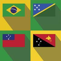 Brazilië, Papoea nieuw Guinea, samoa, Solomon eilanden vlaggen vector
