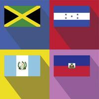 Haïti, Honduras, Guatemala, Jamaica vlaggen vector