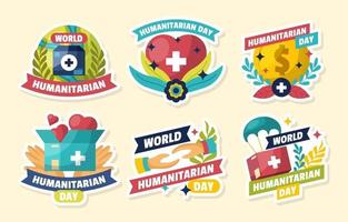 humanitaire stickercollectie vector