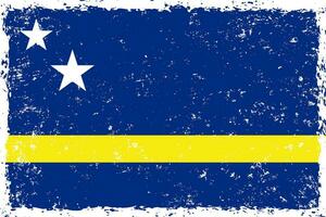 Curacao vlag grunge verontrust stijl vector