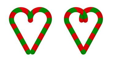 Kerstmis snoepjes met groen en rood gestreept. hand- getrokken snoepjes riet hart. nieuw jaar vakantie element.vector illustratie vector