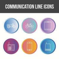 unieke communicatie lijn vector icon set