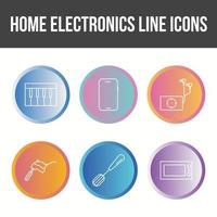 unieke huiselektronica lijn icon set vector