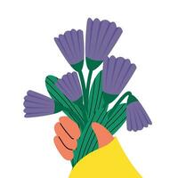 vector illustratie met bloeiend boeket bloemen