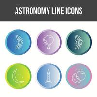 unieke astronomie lijn vector icon set