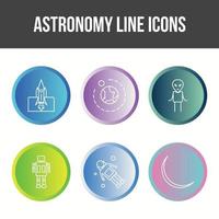 unieke astronomie lijn vector icon set